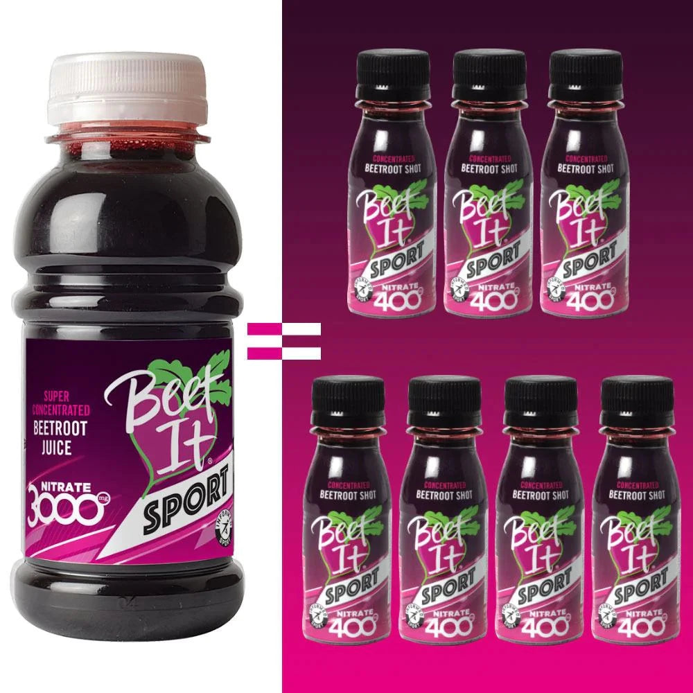 comparación de beet it sport nitrate 3000 con nitrate 400